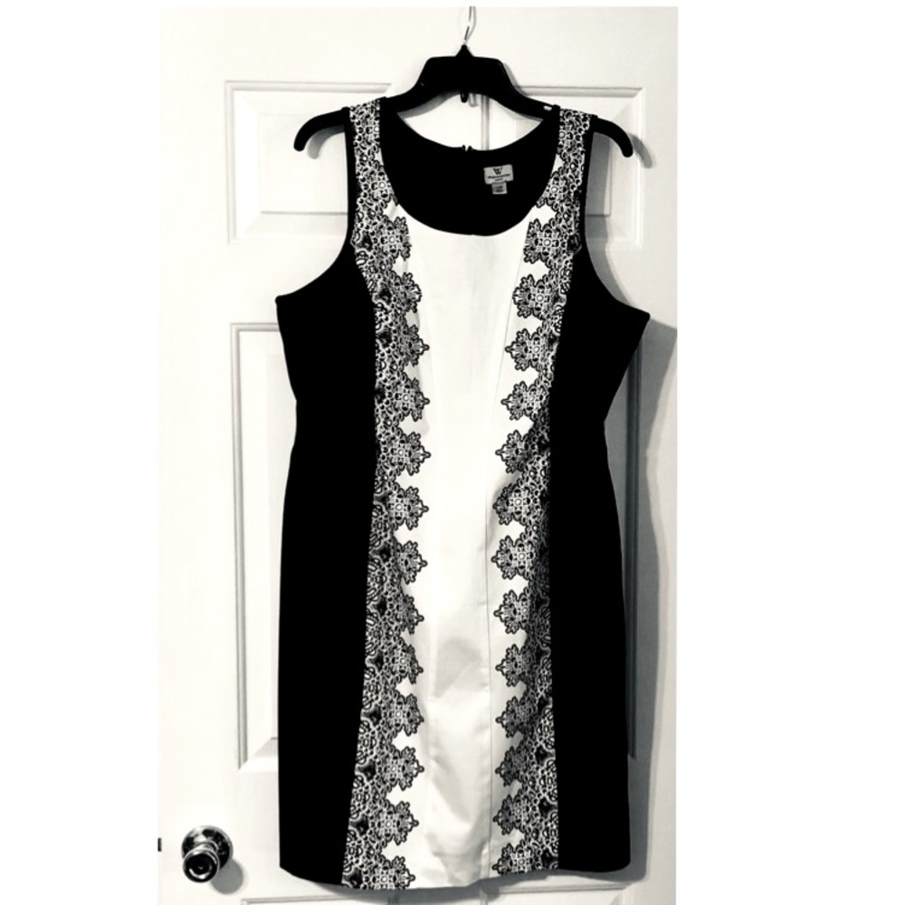Worthington B&W Lined Sleeveless Dress, Sz:14W